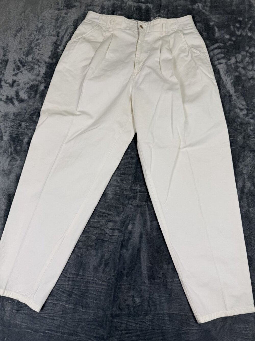 Dockers Womens White Pleated Front Relaxed Fit Pants Size 18 Waist 36